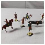 15 pc Rare Bull Fighting Set Miniature Clay and Wire Figures