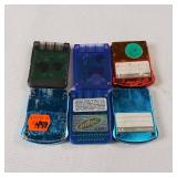 Various PlayStation memory cards including 1MB and others, 6 total 
