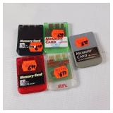 Various Sony PlayStation memory cards, PS1, five total 