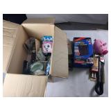 Mystery Box Full of fun stuff - shower head filter - vintage bank - bend light