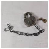 Vintage Oversize Sioux Line Railroad Switch Collectible Kleine Elkhart Lock With Original Key