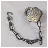 Vintage Oversize Sioux Line Railroad Switch Collectible Kleine Elkhart Lock With Original Key