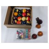 You shoot pool? Nice Pool Ball Set Complete - Lifetime supply of chalk and light covers