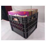 Milk Crate Chock Full of Vintage Vinyl LPs