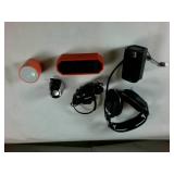 Lot of Portable Speakers and Headsets  Includes Altex Lansing