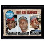 Hank Aaron / Roberto Clemente / Orlando Cepeda 1968 Topps NL RBI Leaders #3 Vintage Baseball Card