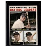 Carl Yastrzemski / Al Kaline 1964 Topps AL Batting Leaders #8 Vintage Baseball Card