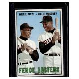 Willie Mays / Willie McCovey 1967 Topps Fence Busters #423 Vintage Baseball Card