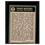 Willie Mays / Willie McCovey 1967 Topps Fence Busters #423 Vintage Baseball Card