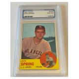 Jack Spring Graded 5.5 EX+ 1963 Topps #572 Vintage Baseball Card