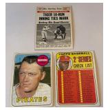 1969 Topps 3 Card Star Lot - Bunning, Gibson, Tigers WS - Vintage Baseball Cards