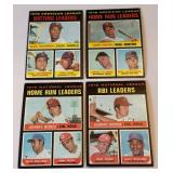 1971 Topps 4 Leaders Card Star Lot - Killebrew, Yaz, Oliva, Bench, Williams, Perez - Vintage Baseball Cards