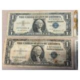 6 Washington One Dollar Silver Certificates