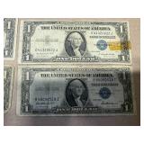 6 Washington One Dollar Silver Certificates