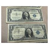 5 Washington One Dollar Silver Certificates
