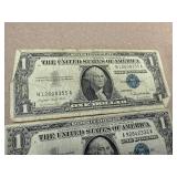5 Washington One Dollar Silver Certificates