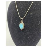 Vintage Sterling Silver & Larimar Necklace