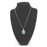 14K Gold & Jade Necklace- 5.3 grams