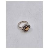14K Gold & Sterling Silver Ring- Size 8.75, 10.89 grams