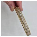 14K Gold Over Sterling Silver Bangle Bracelet- 7", 19.8 grams