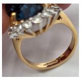 18K Gold Gemstone Ring- Size 7.75, 7.73 grams