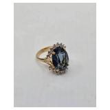 18K Gold Gemstone Ring- Size 7.75, 7.73 grams