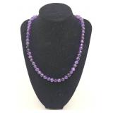 Sterling Silver & Amethyst Necklace- 184.45 Carats, 36.91 grams