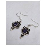 Sterling Silver & Amethyst Dangle Earrings