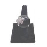 Sterling Silver & Quartz Turtle Ring- Size 7.5, 18 Carat Stone