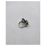 Sterling Silver & Quartz Turtle Ring- Size 7.5, 18 Carat Stone