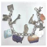 Sterling Silver Charm Bracelet- 39.19 grams