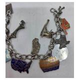 Sterling Silver Charm Bracelet- 39.19 grams