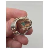 Sterling Silver, Garnit, & Chalcedony Sajen Ring- Size 6, 16.25 grams