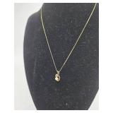 14K Loop Pendant Necklace- 1.37 grams
