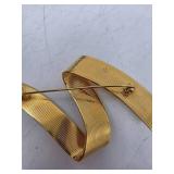 Vintage Monet Gold Toned Ribbon Brooch Pin