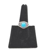 Barse Southwest Sterling Silver Turquoise Ring- Size 8.75