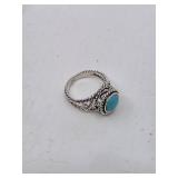 Barse Southwest Sterling Silver Turquoise Ring- Size 8.75