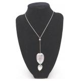 Sterling Silver Necklace with Glass Pendant