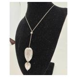 Sterling Silver Necklace with Glass Pendant