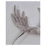 Vintage Sterling Silver & Marcasite Hummingbird German Brooch Pin
