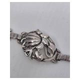 Vintage Sterling Silver Floral Design Bracelet- 7.5"