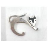 Vintage Taxco Sterling Silver Cat Brooch Pin
