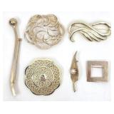 6 Gold Brooches & Pins