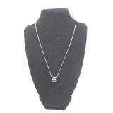 Sterling Silver & Garnet Pendant Charm Necklace