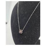 Sterling Silver & Garnet Pendant Charm Necklace