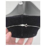 Sterling Silver & Garnet Pendant Charm Necklace