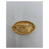 Vintage Monet Gold Opalescent Oval Brooch