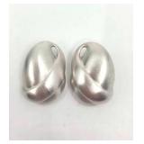 Vintage Monet Brushed Satin Finish Silvertone Earrings
