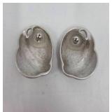 Vintage Monet Brushed Satin Finish Silvertone Earrings