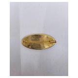 Vintage Damascene Gold & Black Enamel Brooch Pin